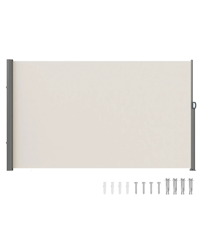 Sugift Retractable Side Awning 71in x 118in Outdoor Privacy Screen