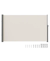 Sugift Retractable Side Awning 71in x 118in Outdoor Privacy Screen