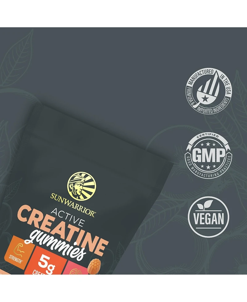 Sunwarrior Active Creatine Gummies Peach 90 Count 5g Creatine