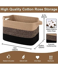 Gnuadz 3 Piece Woven Storage Baskets Rectangle Organizer Bins Gift Basket