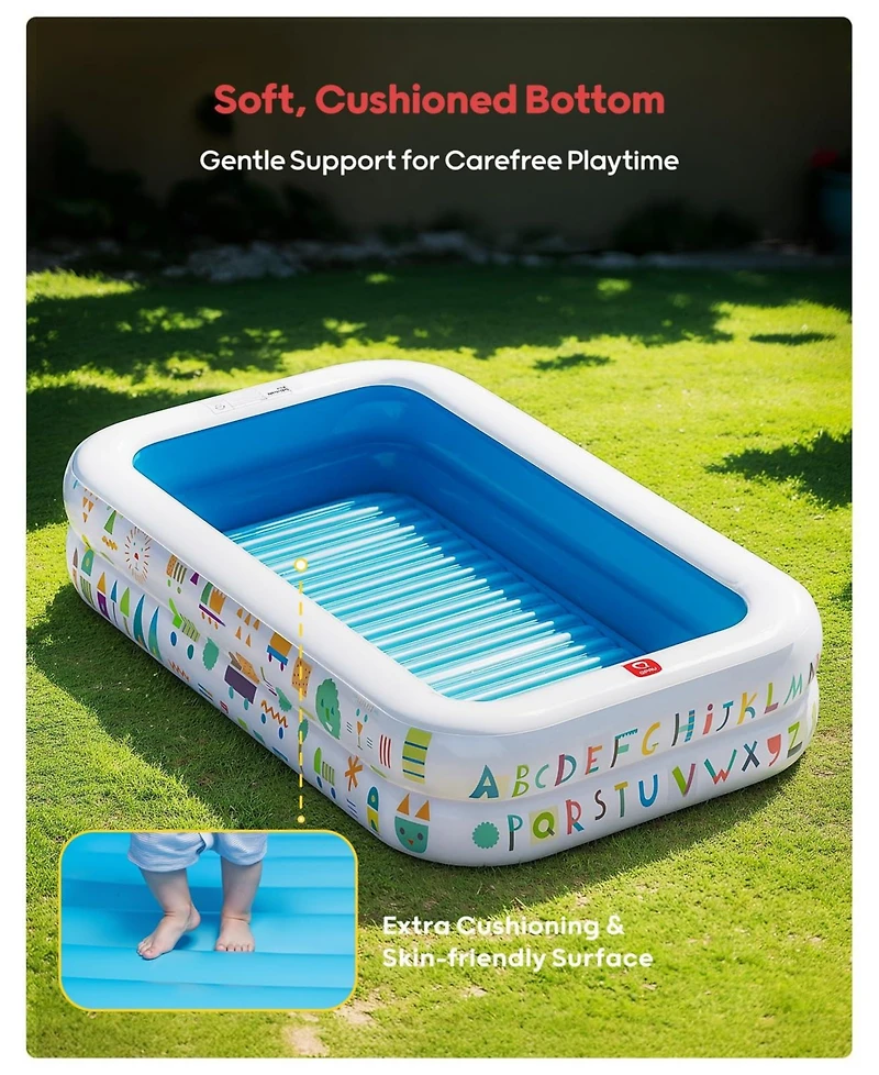 Gnuadz Inflatable Kiddie Pool Ball Pit Educational Alphabet Number Soft Floor Fun