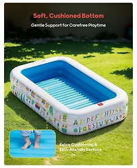 Gnuadz Inflatable Kiddie Pool Ball Pit Educational Alphabet Number Soft Floor Fun