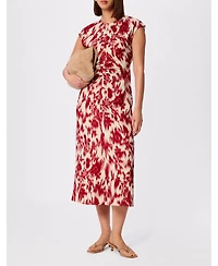 Whistles Women's Blurred Floral Crepe Dress