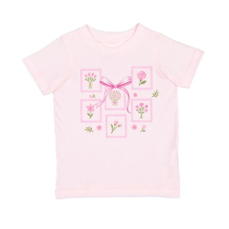 Sweet Wink Little Girls Bouquet Bow Short Sleeve T-Shirt