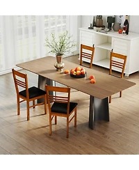 Slickblue Rubberwood Dining Chair Set of 2 for Home Kitchen and Room