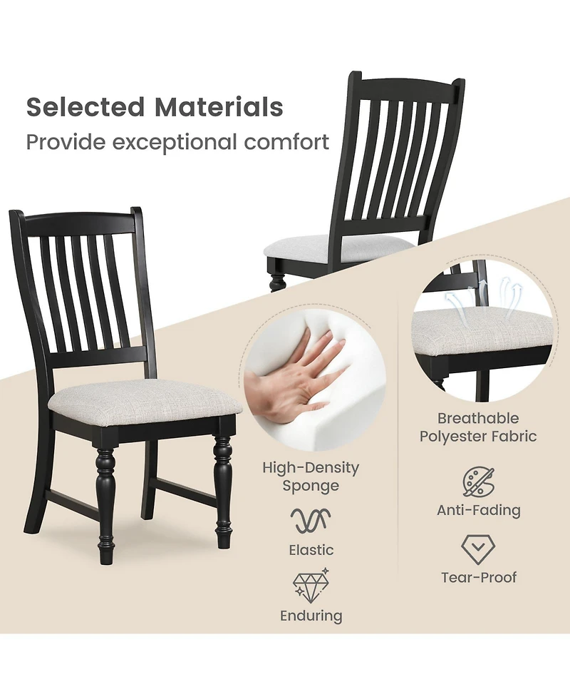 Slickblue Dining Chair Set of 2 Side Chairs with Solid Wood Legs