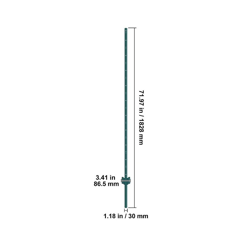 Sugift 6 feet U-Channel Fence Post 6 Pack Heavy Duty Steel Stakes