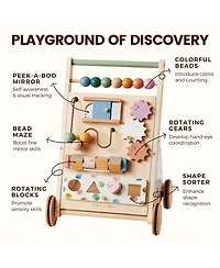 Tiny Land Versatile Wooden Baby Walker Activity Center