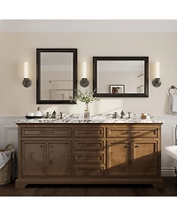Apmir 22" x 30" Inch Thick Metal Framed Wall Mirrors for Bedroom