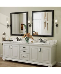 Apmir 36" x 40" Inch Thick Metal Framed Wall Mirrors for Bedroom