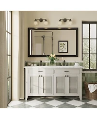 Apmir 55" x 32" Inch Thick Metal Framed Wall Mirrors for Bedroom