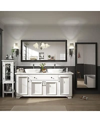 Apmir 60" x 28" Inch Thick Metal Framed Wall Mirrors for Bedroom