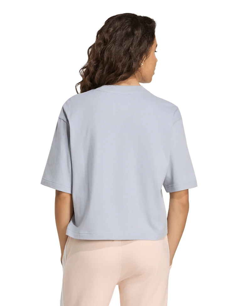 adidas Women's Cotton Logo Boxy Short-Sleeve T-Shirt