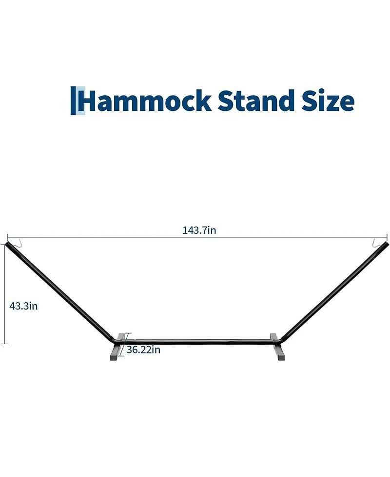 gaomon Portable Heavy Duty 12 Ft Hammock Stand with Hooks and Chains for Outside, Patio, Backyard, 12 Ft