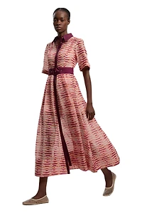 Karen Millen Women's Short Sleeve Midi Shirt Dress