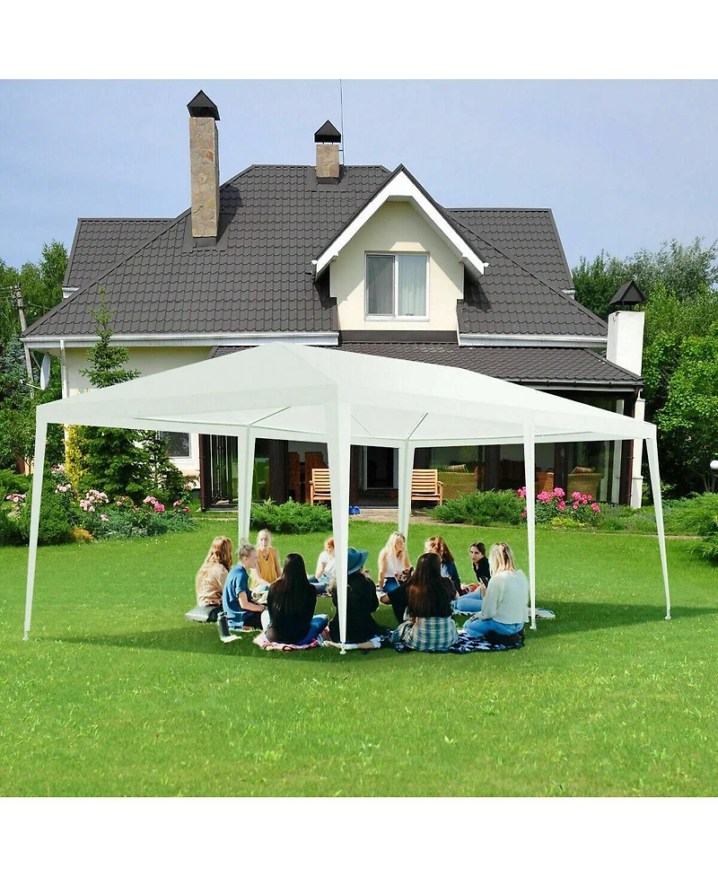 Gymax 10'x20' Outdoor Canopy Weather-resistant Tent Wedding Party Tent 6 Sidewalls W/Carry Bag