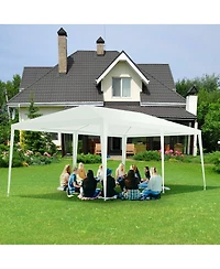 Gymax 10'x20' Outdoor Canopy Weather-resistant Tent Wedding Party Tent 6 Sidewalls W/Carry Bag