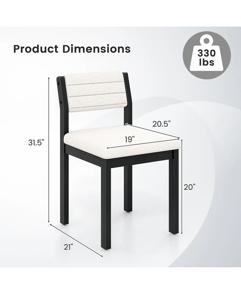 Slickblue Modern Armless Dining Chairs Set of 2 with Sherpa Upholstery and Wood Frame