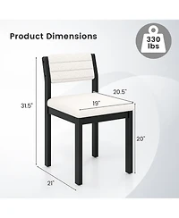 Slickblue Modern Armless Dining Chairs Set of 2 with Sherpa Upholstery and Wood Frame