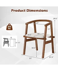 Slickblue Dining Room Chairs Set of 2 with Solid Rubber Wood Frame and Wrap-Around Armrest Design