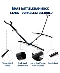 gaomon Portable Heavy Duty 9 Ft Hammock Stand 450-Pound Capacity for Outside, Patio, Backyard, 9 Feat