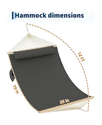 gaomon Double Quilted Fabric Hammock, 450 Lbs Capacity for Outdoor Patio Backyard Poolside