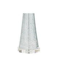 Possini Euro Design Modern Table Lamp 28 1/2" Tall with Usb Dimmer Aqua Blue Swirl Fluted Glass Drum Shade for Bedroom Living Room House Bedside