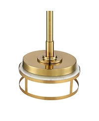 Possini Euro Design Kinsey Modern Torchiere Floor Lamp with Riser 78" Tall Brass Metal Stone Pattern Crystal Glass Shade for Living Room Office