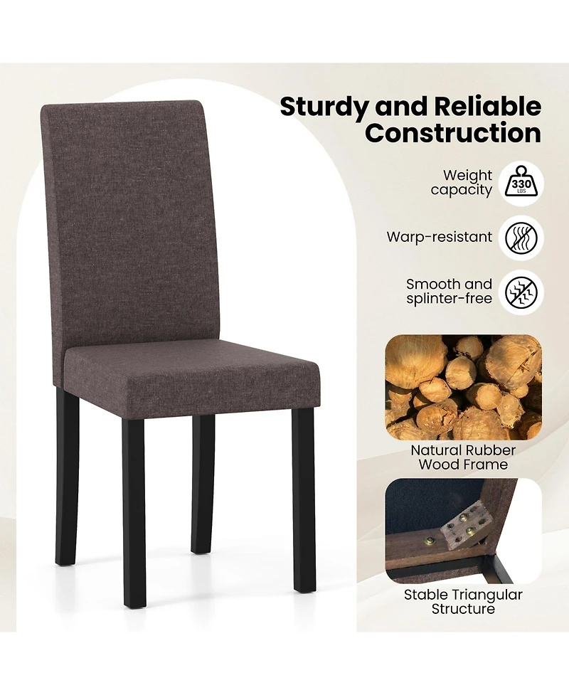 Slickblue Set of 2 Modern Mid Century Dining Chairs with Upholstered Fabric Seating