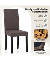 Slickblue Set of 2 Modern Mid Century Dining Chairs with Upholstered Fabric Seating