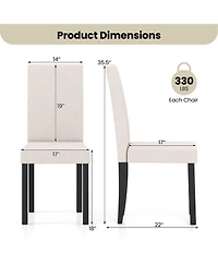 Slickblue Set of 2 Modern Mid Century Dining Chairs with Upholstered Fabric Seating