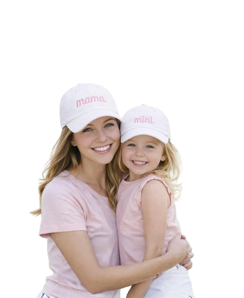 Bits & Bows Girls Mama and Mini Bow Baseball Hat Set