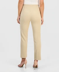 Anne Klein Women's Stretch Crepe Pull-On Hollywood Waist Straight Ankle Pants
