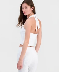 Guess Women's Joey Textured Halter Top
