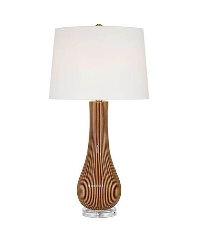 360 Lighting Shannon 30 1/2" High Stripe Ceramic Gourd Table Lamp with Dimmer
