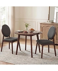 Slickblue Set of 2 Linen Fabric Side Chairs with Cushioned Seat