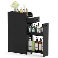 Gymax Small Bathroom Storage Cabinet 4-Tier Narrow Toilet Side Storage Cabinet