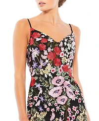 Mac Duggal Women's Ruffle Tiered Floral Cut-Out Chiffon Gown