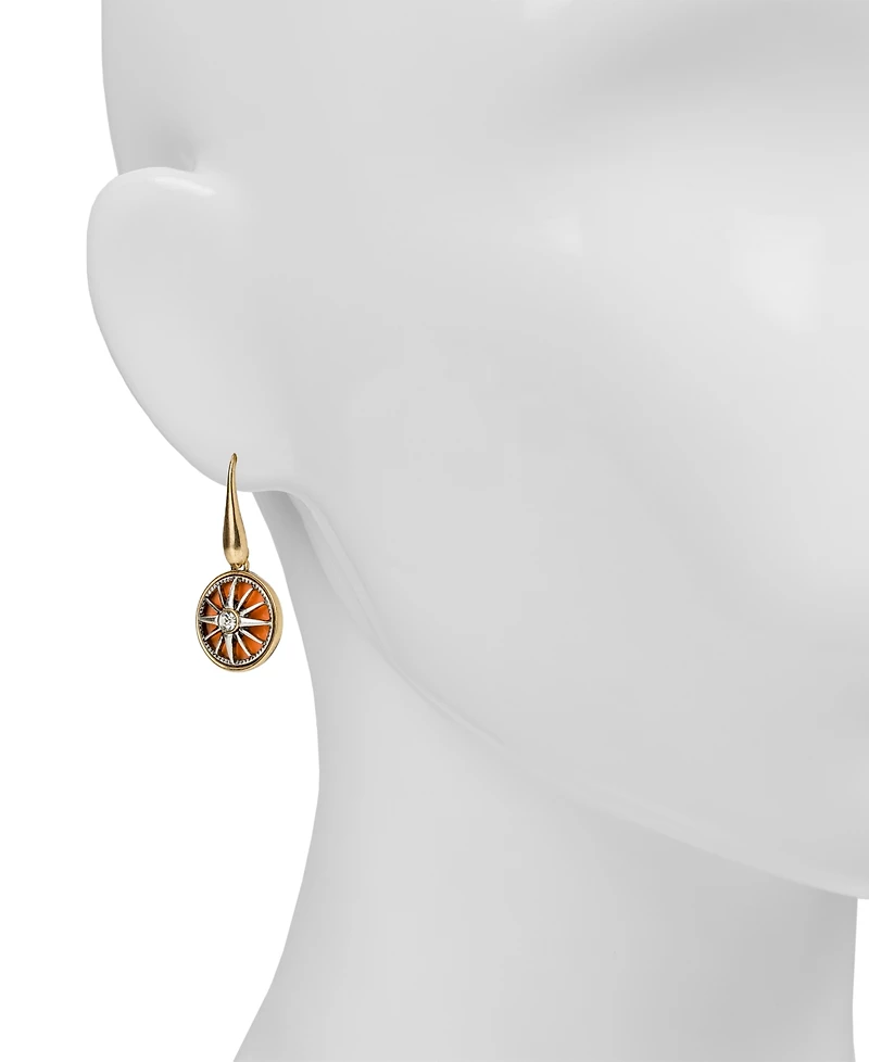 Patricia Nash Gold-Tone Plated Small Aqua Dangle Earrings