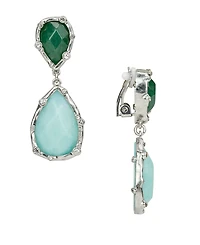 Patricia Nash Rhodium-Plated Double Drop Clip Earrings