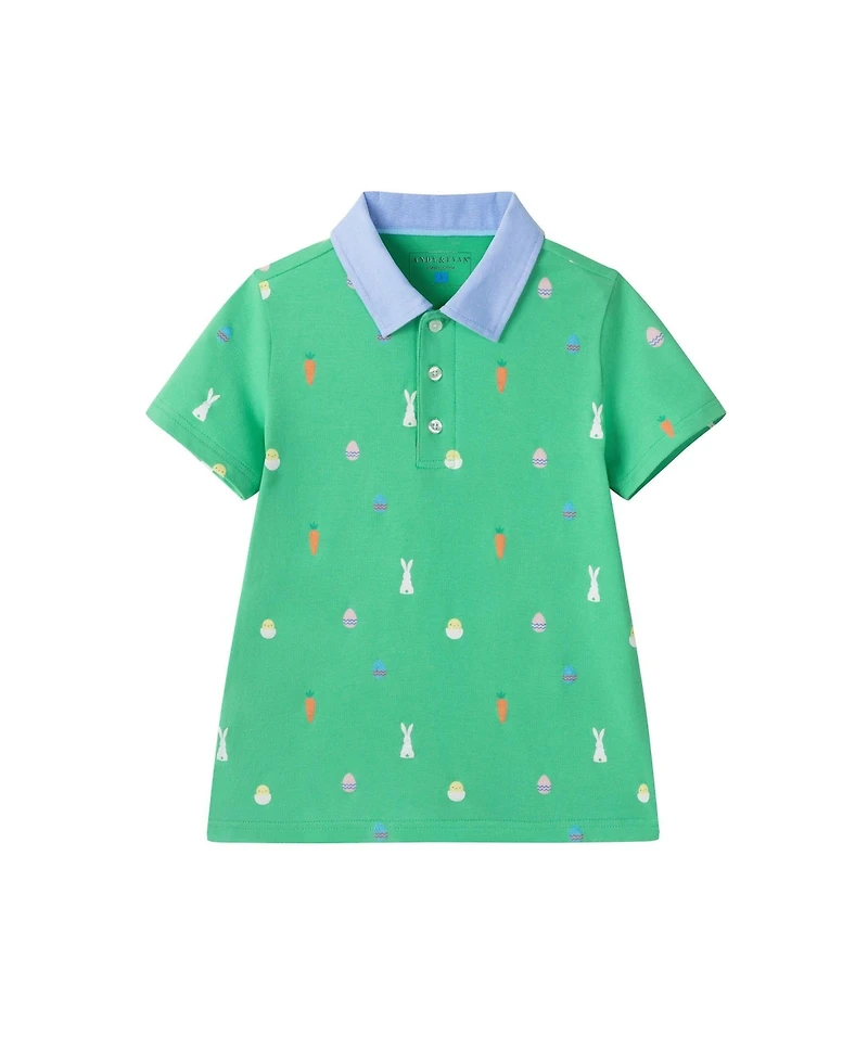 Andy & Evan Little Boys and Bunny Toss Knit Polo Short Set