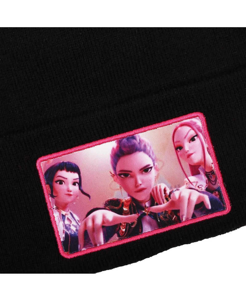 KPop Demon Hunters Men's Huntr/x Black Cuff Knit Beanie