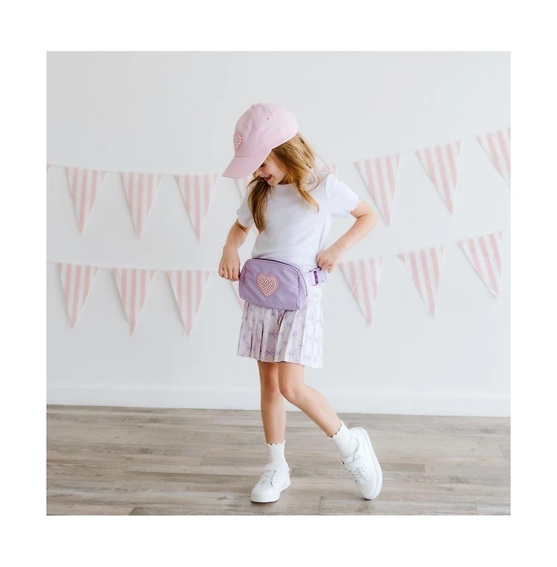 Sweet Wink Girls Pearl Heart Patch Baseball Hat