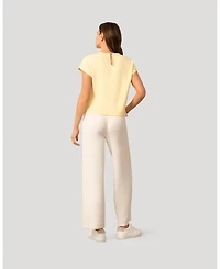 Cable & Gauge Women's Cable and Gauge Scuba Cutout Drop Shoulder Top
