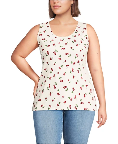Lands' End Women's Plus Cotton Tank Top