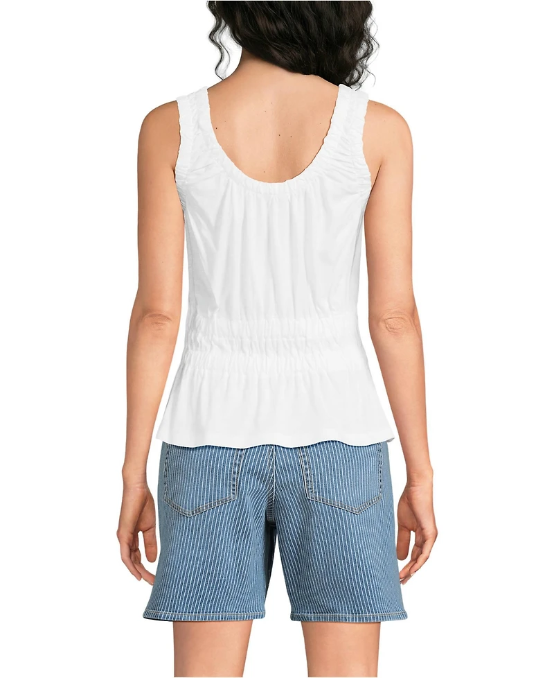 Lands' End Women's Tall Slub Rouched Tank Top