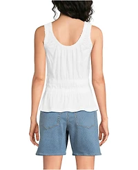 Lands' End Women's Tall Slub Rouched Tank Top