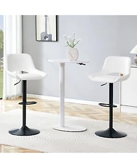 Flynama Modern Swivel Adjustable Bar Stools Set of 2, Pu, 250 Lbs Capacity