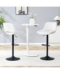 Flynama Modern Swivel Adjustable Bar Stools Set of 2, Pu, 250 Lbs Capacity