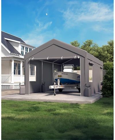 Gaomon 10X20 Ft Portable Carport with 4 Roll-Up Windows, Doors for Car Boat Truck Motorcycle
